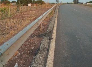 Jovem morre e passageira fica ferida após moto bater em barreira de proteção de rodovia