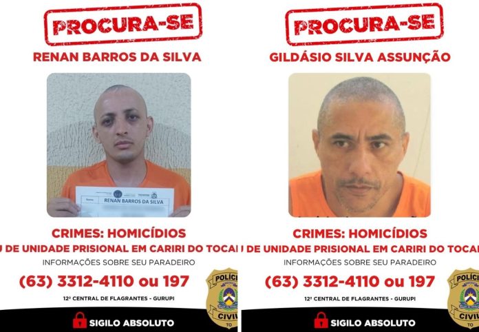 Serial killer da rotatória e membro de facção criminosa estão há mais de dez dias foragidos após fuga de presídio no TO