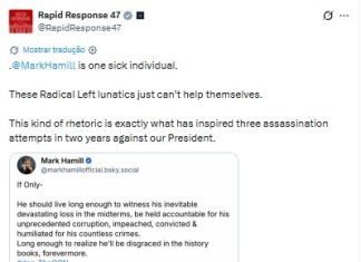 Casa Branca chama Mark Hamill de ‘doente’ após ator publicar imagem de IA de Trump em túmulo; artista apagou post e se desculpou