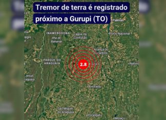 Tremor de magnitude 2,8 registrado no TO é relativamente comum no país, diz RSBR