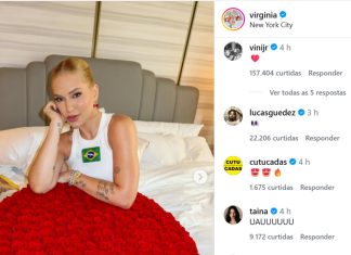 No Dia dos Namorados, Vini Jr. comenta com coração em post de Virginia com buquê