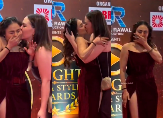 Atriz indiana é beijada à força por fã durante evento